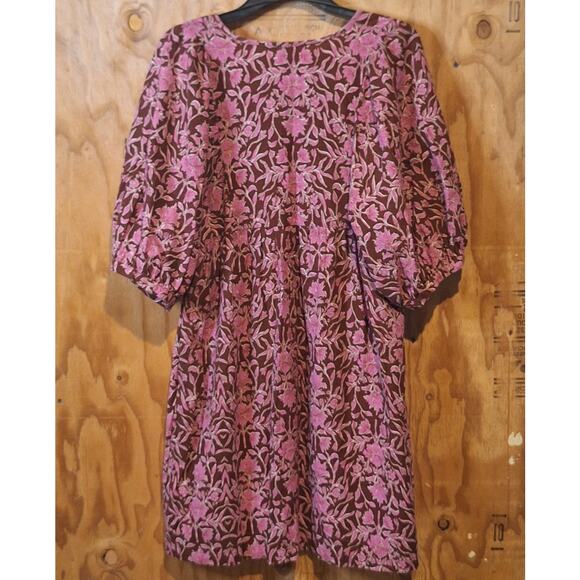 Universal Thread Tunic / Dress Women's Medium Cotton Floral Bohemian Lagenlook - Picture 6 of 11